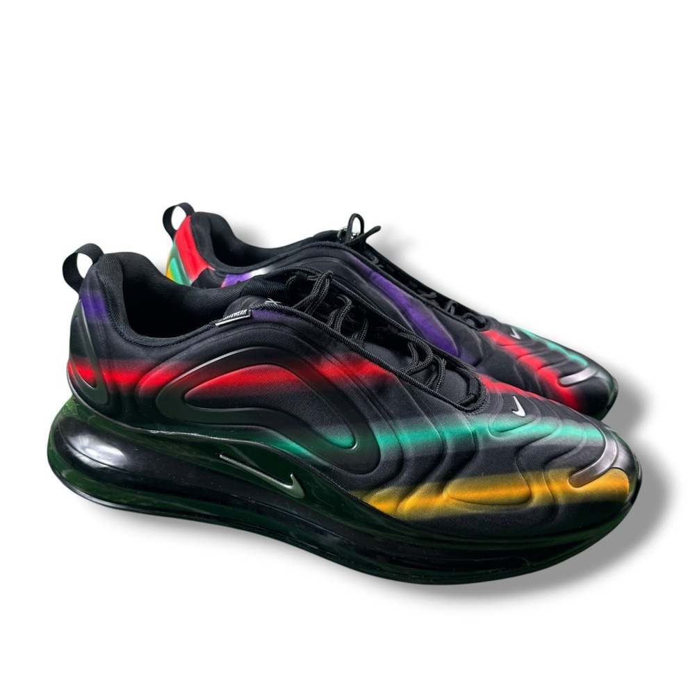 Nike Air Max 720 Black Neon Streaks AO2924-023 Athletic Sneaker Mens US 15 GUC - Picture 3 of 9